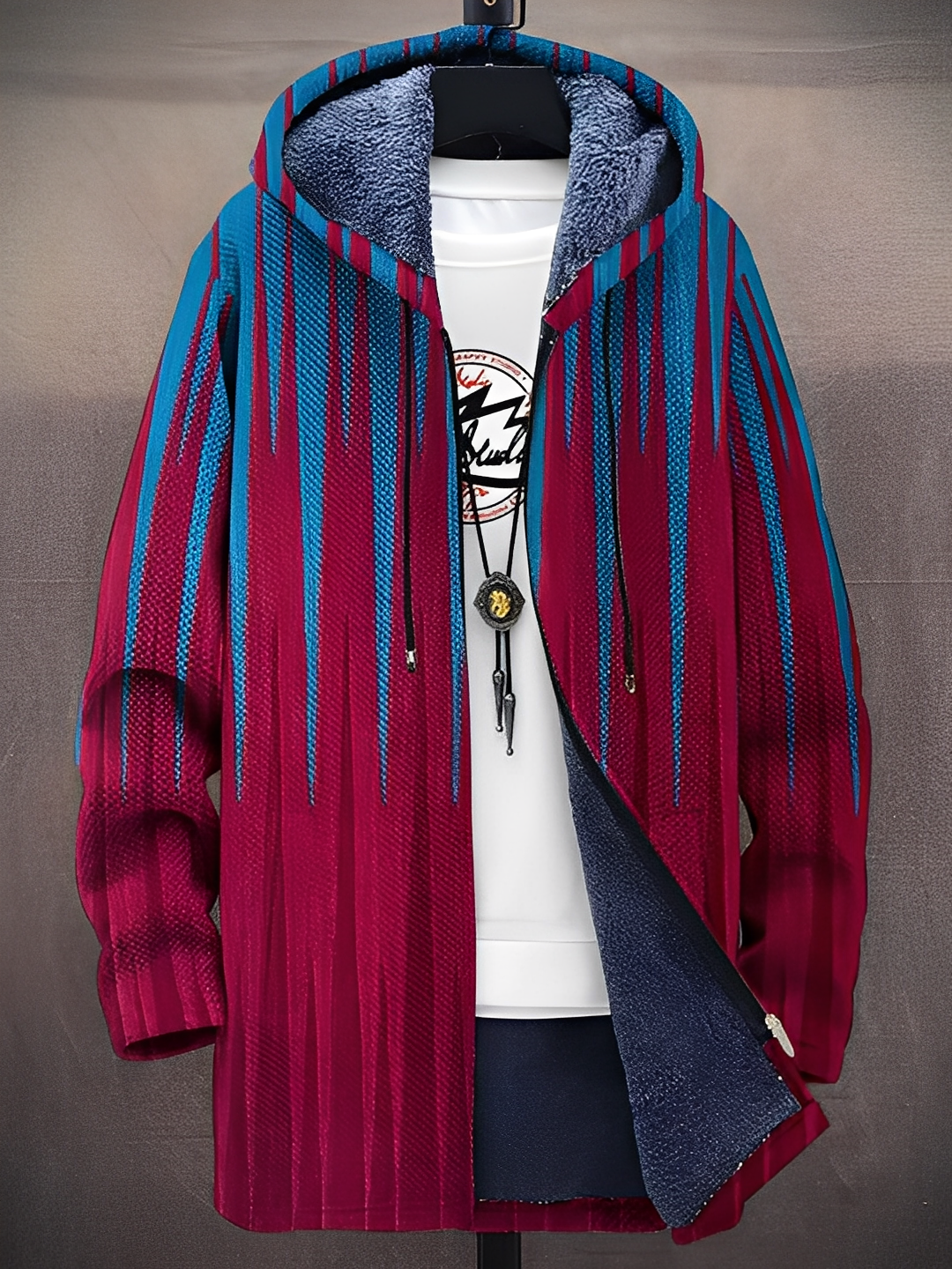 Stylish Hooded Jacket for Men Modern Printed