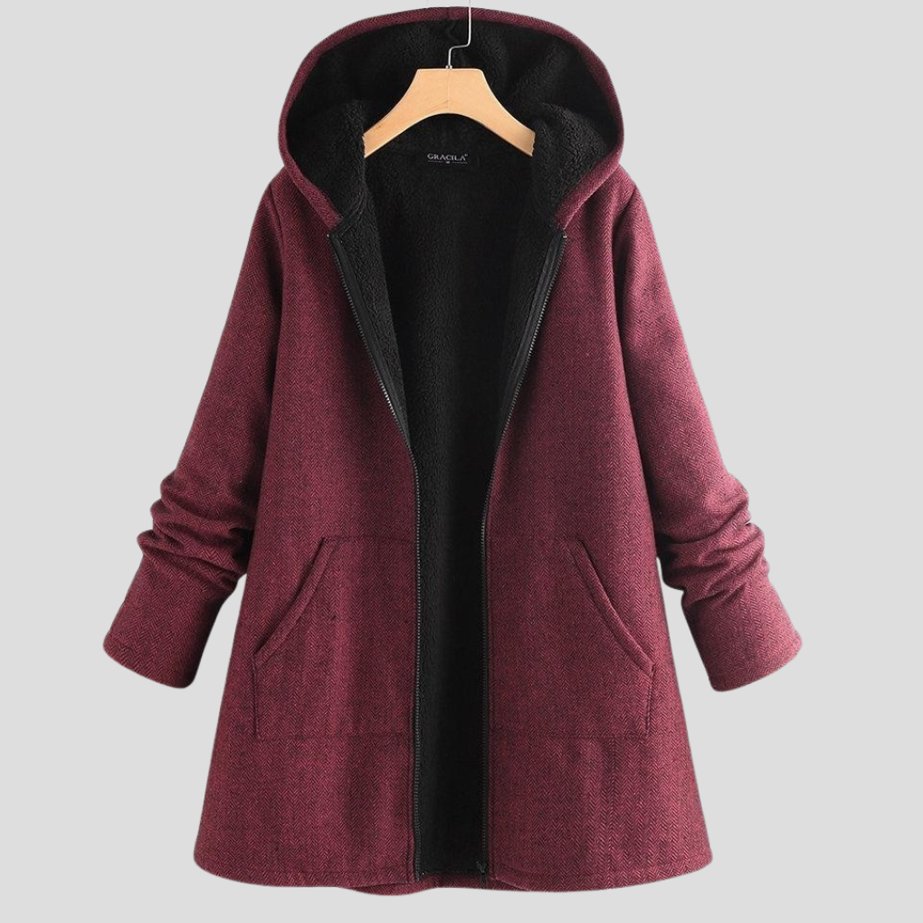 Women's Warm Fleece Hooded Coat