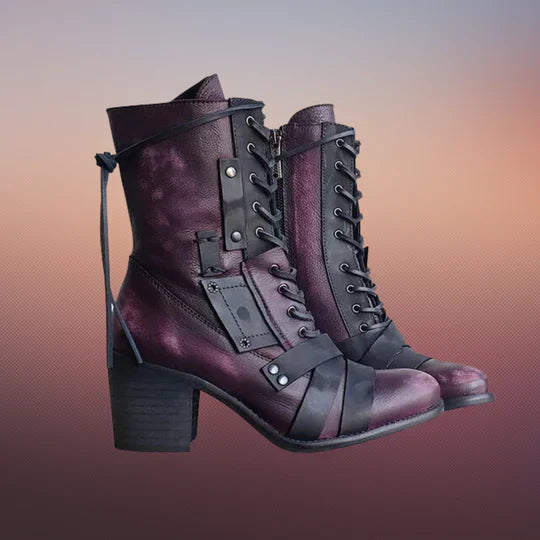 Retro Motorcycle Boots Thick Sole Robust