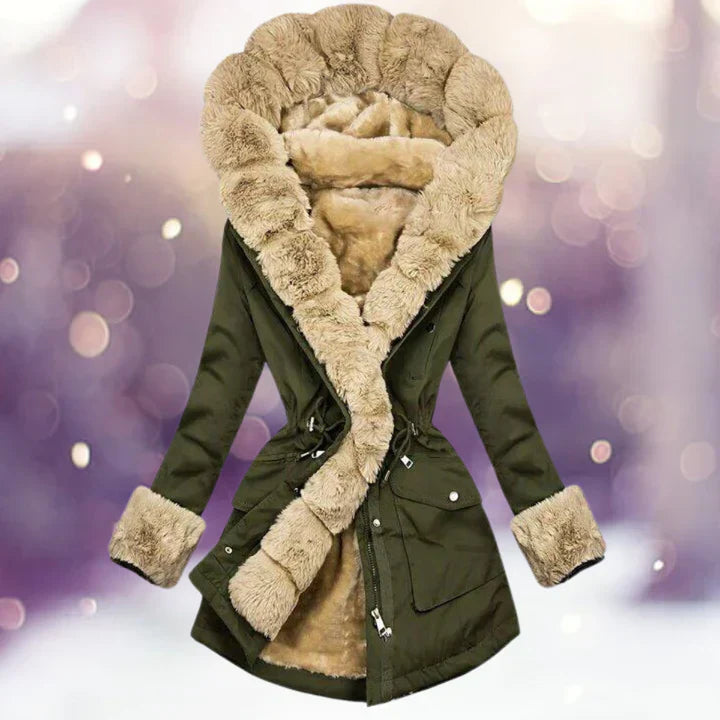 Stylish Fur Jacket Hood Casual