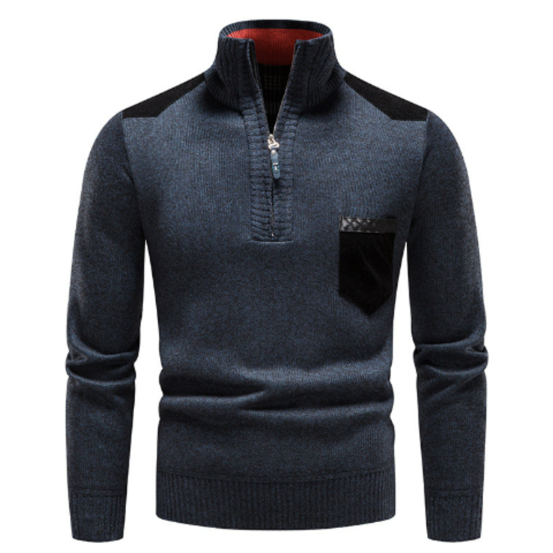 Herren Pullover Langarm Reißverschluss