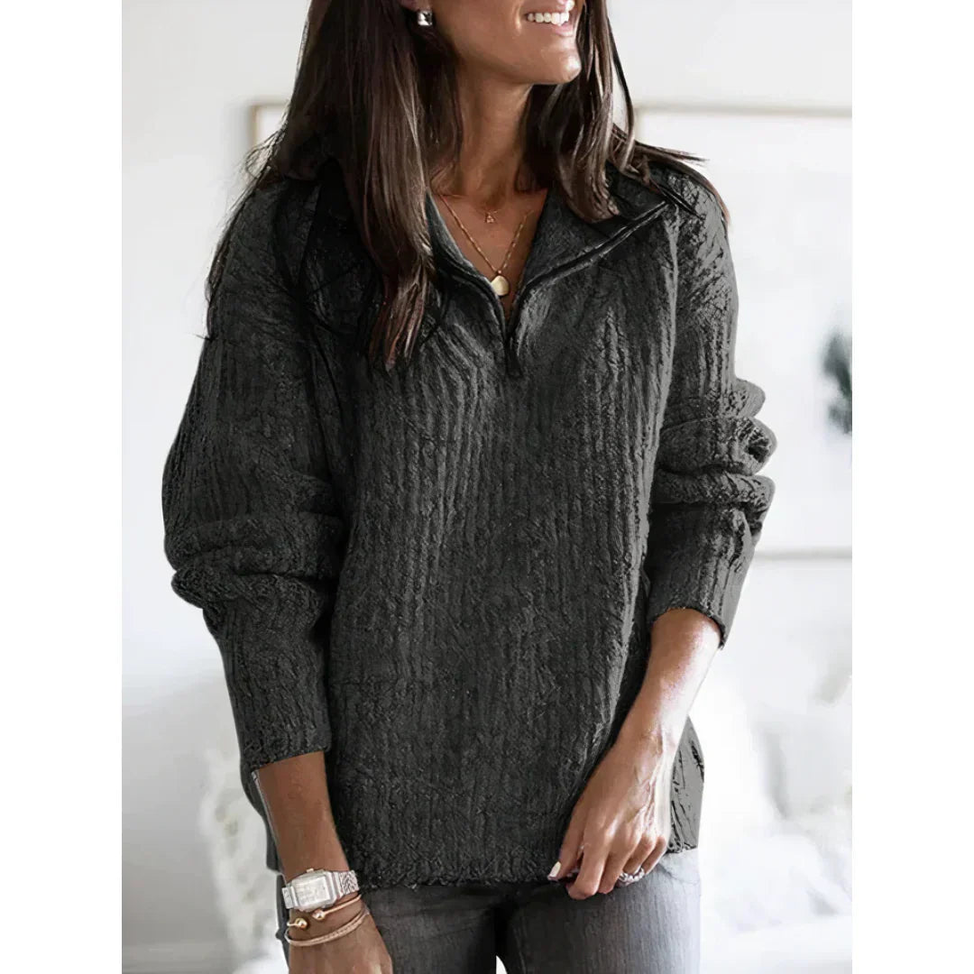 Women's Winter Pullover Cuddly Warm Half-Zip