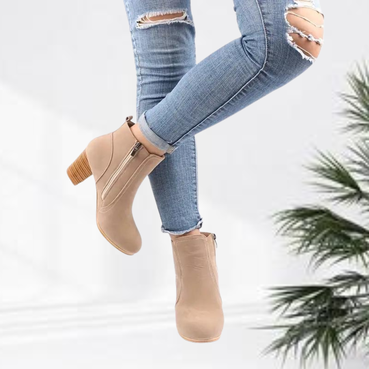 Elegant Women's Ankle Boots with Zipper