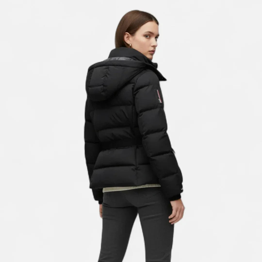 Warme Pufferjacke Damen Gurtel - IdealeKleiden