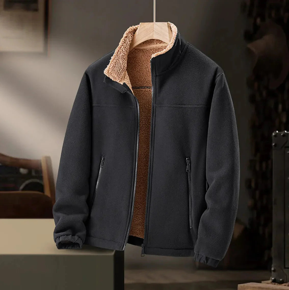 Soft fleece jacket with Sherpa lining
