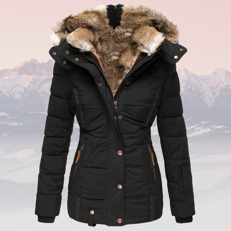 Winter Down Jacket Warm Fur Collar Hood