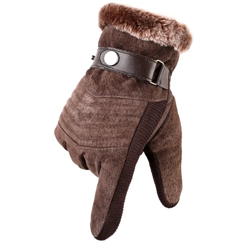 Warm Men's Gloves Fur Lined Touchscreen