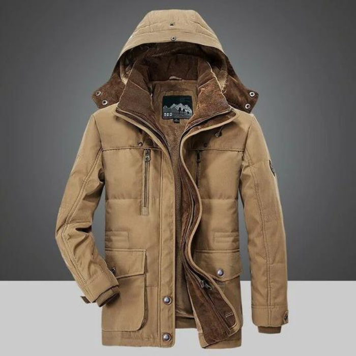 Men's Winter Jacket Warm Hooded Sherpa Fleece