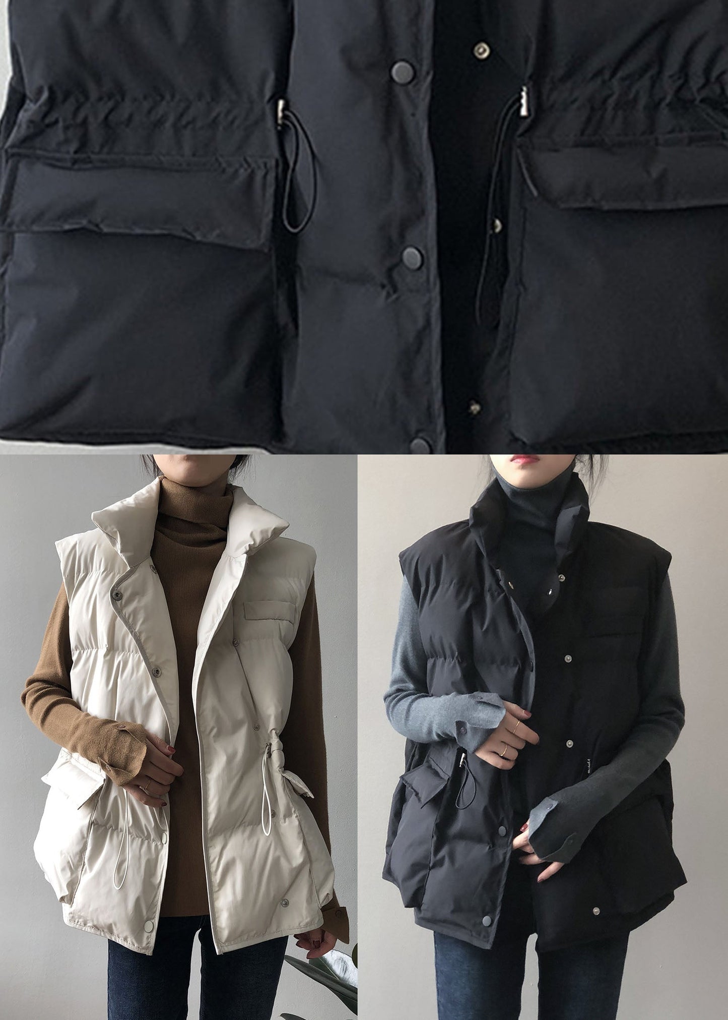 Women's Down Vest Quilted Sleeveless Modern