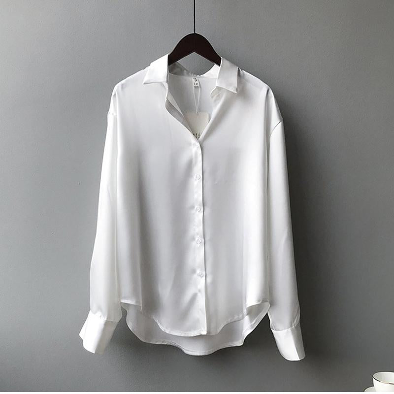 Elegant Women's Silk Blouse with Buttons
