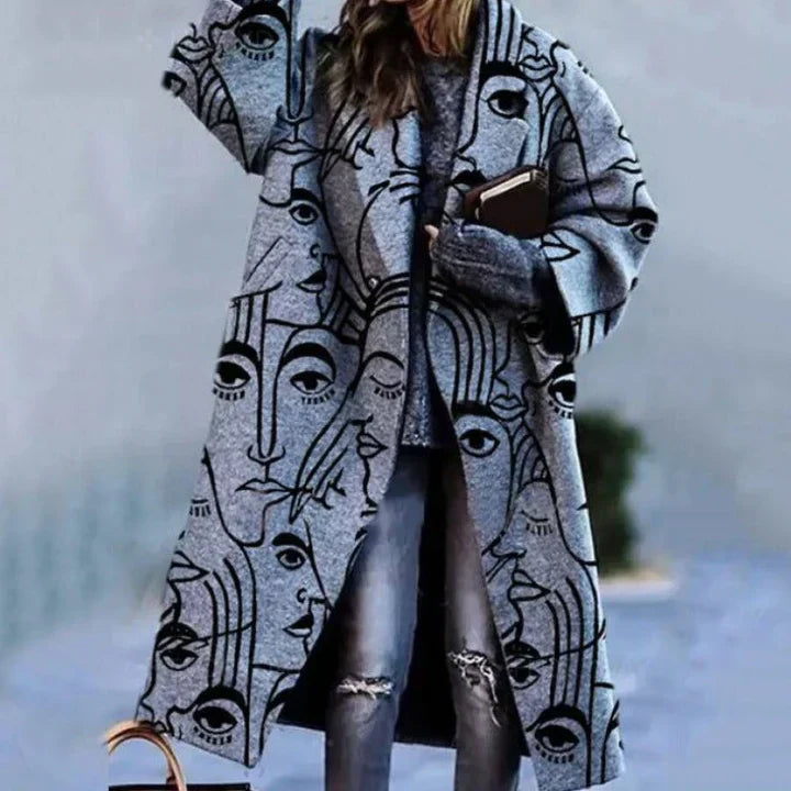 Oversized Women's Long Black Wool Winter Coat