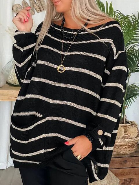 Stylish Striped Sweater Modern Women