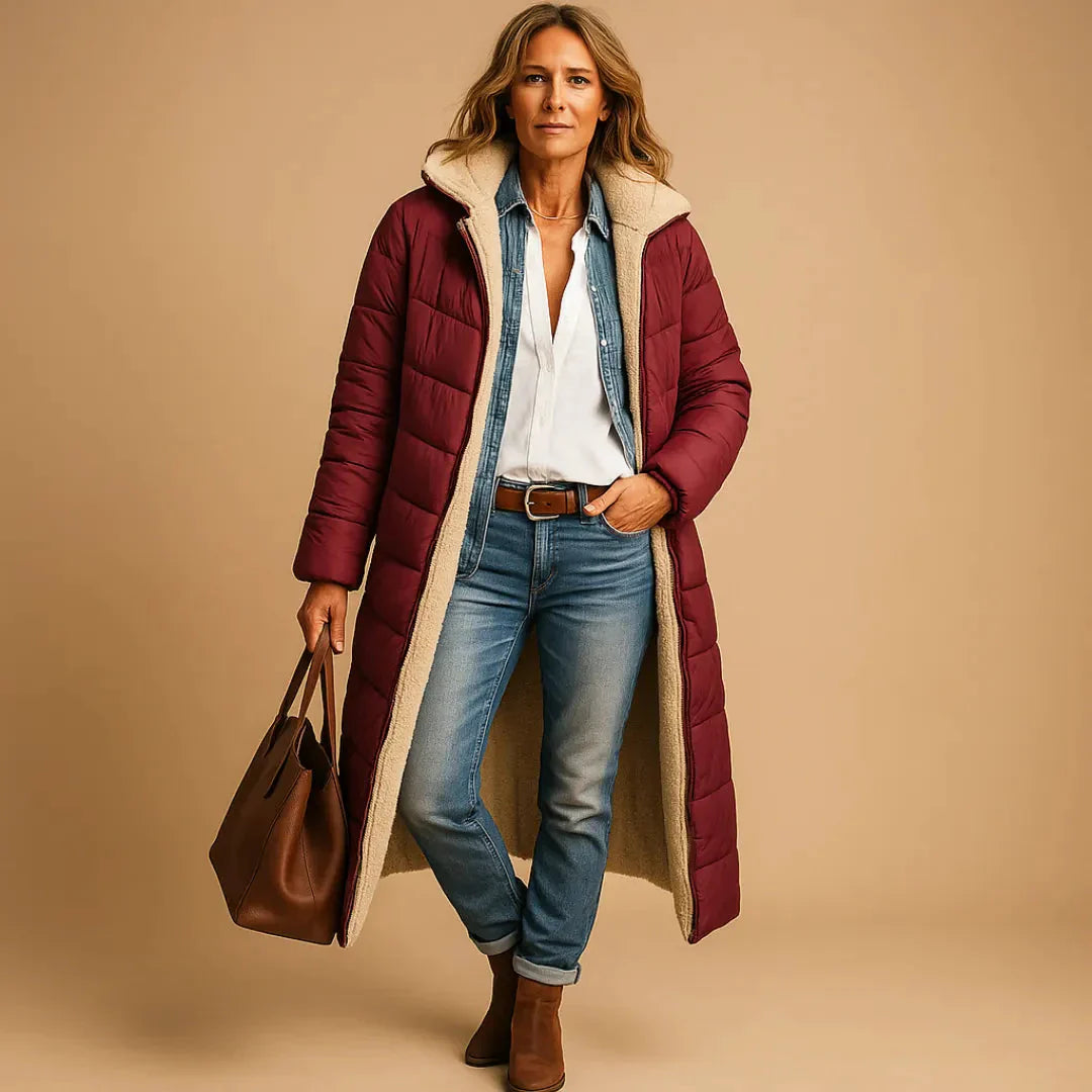 Long Puffer Coat Quilted Jacket for Women