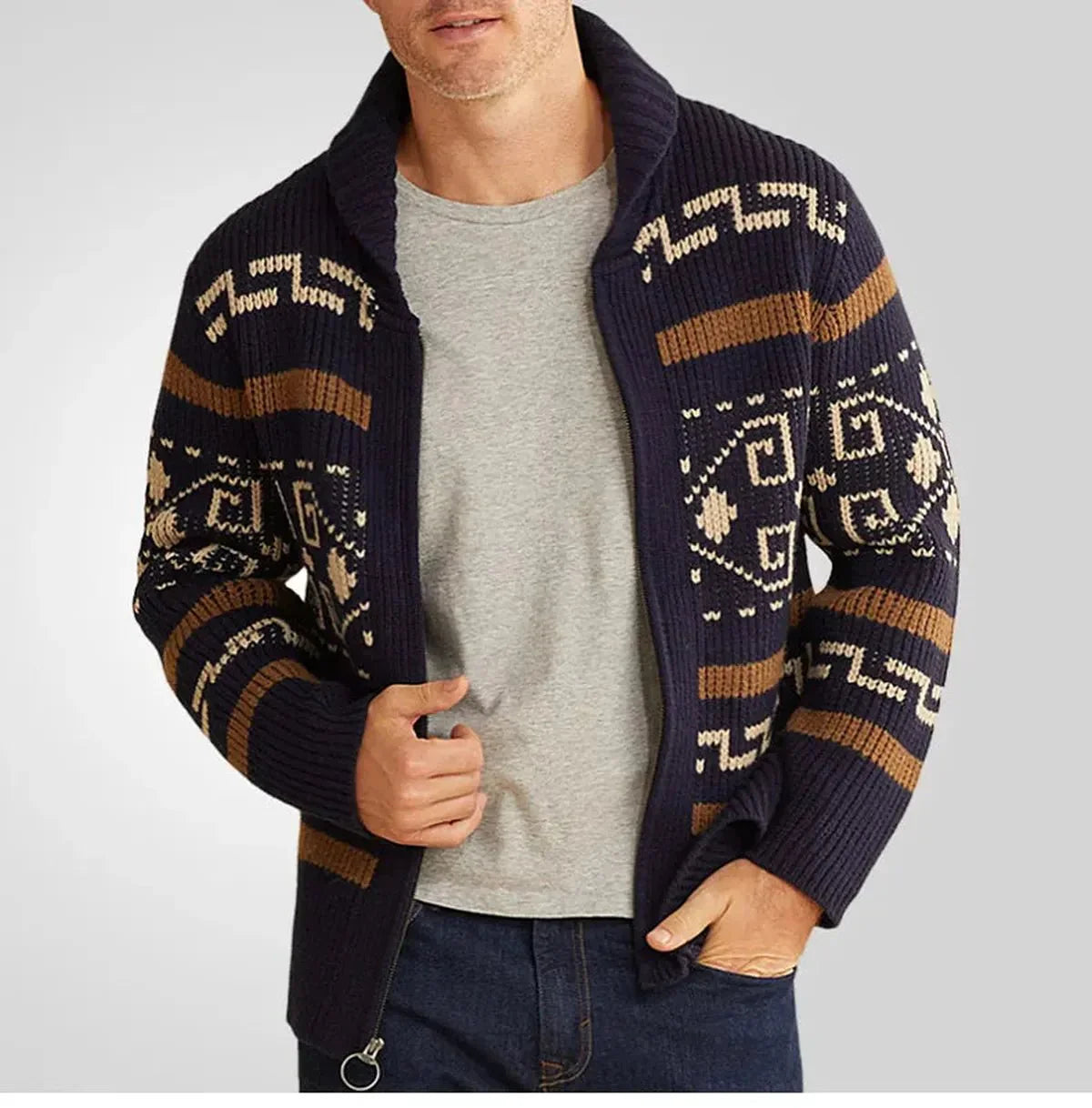 Men's Cardigan Cozy Pattern Design
