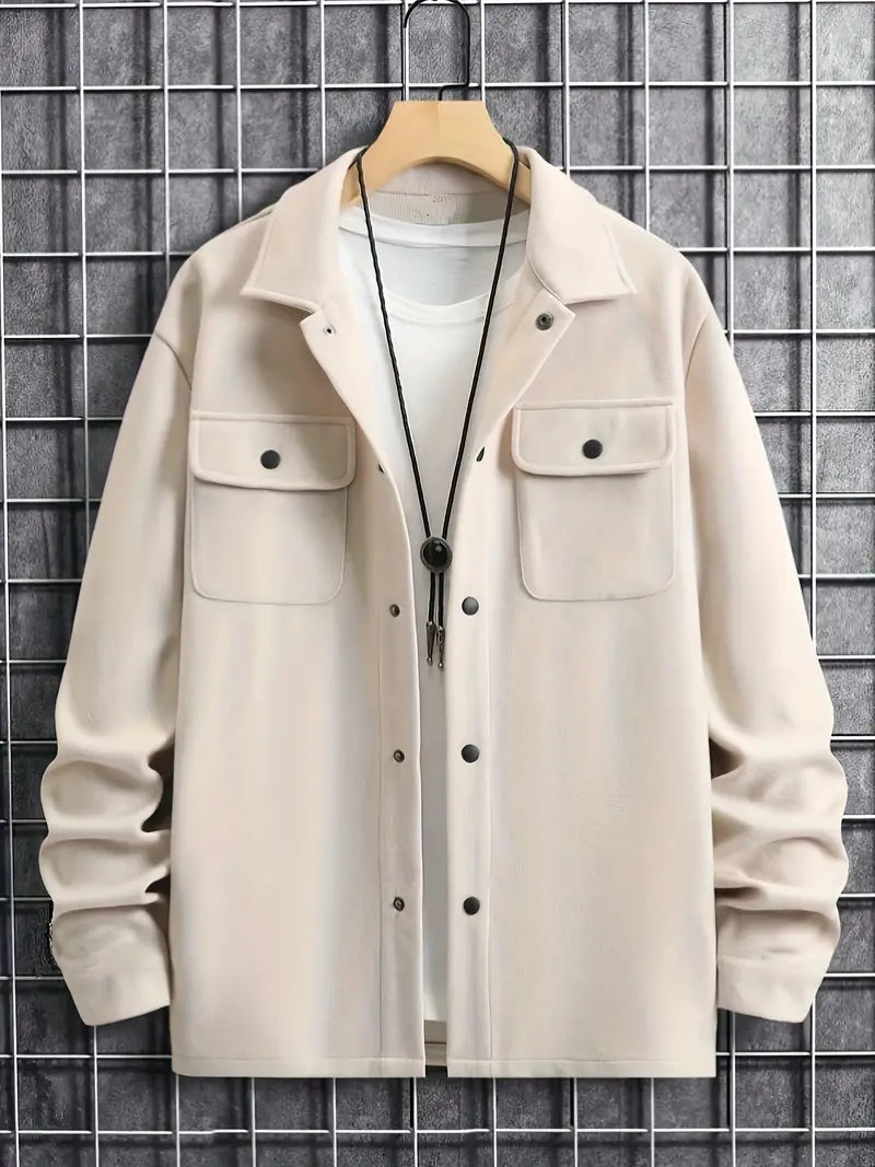 Men's Winter Jacket Double Pockets Warm