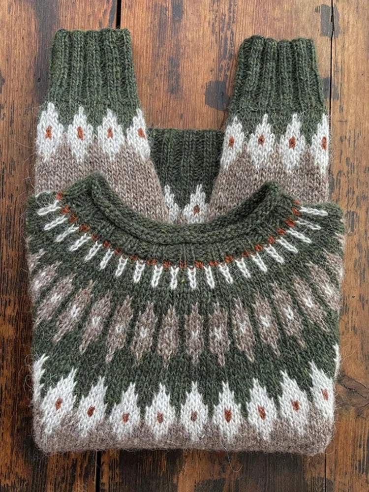 Isländischer Wollpullover Vintage Design - IdealeKleiden