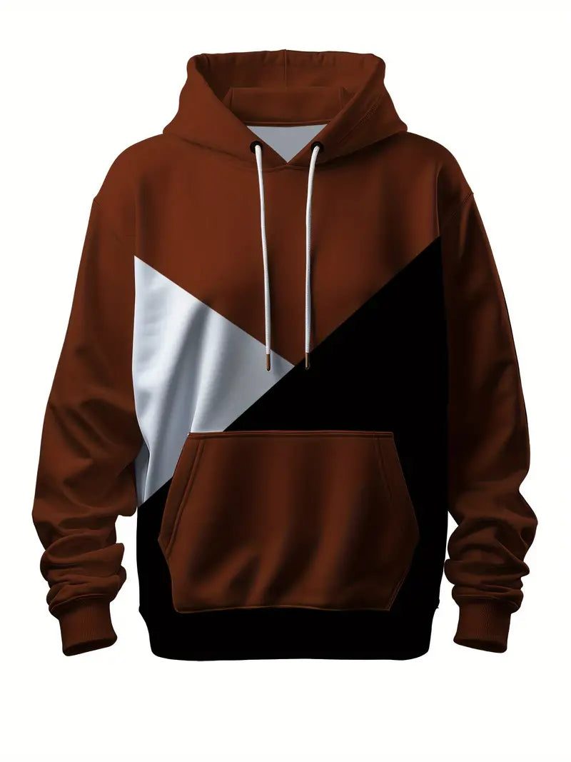Herren Kapuzenpullover Kontrastfarben Trendy Design - IdealeKleiden