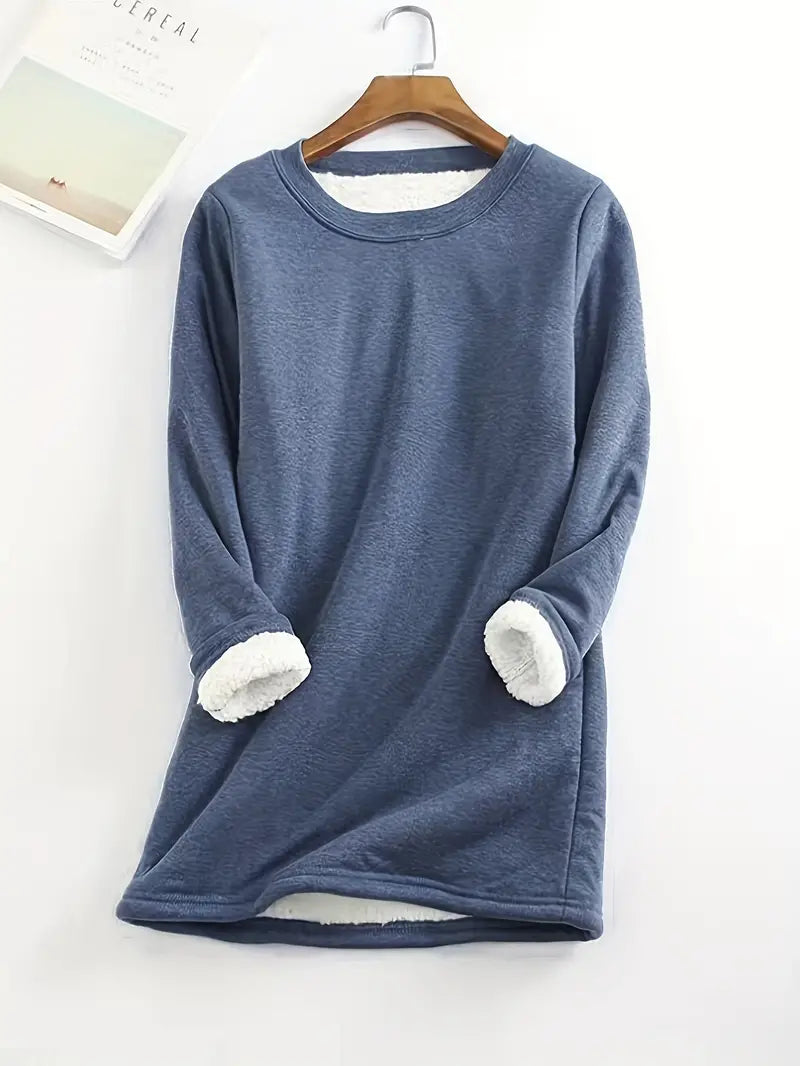 Warme Halsfleece Pullover Damen - IdealeKleiden