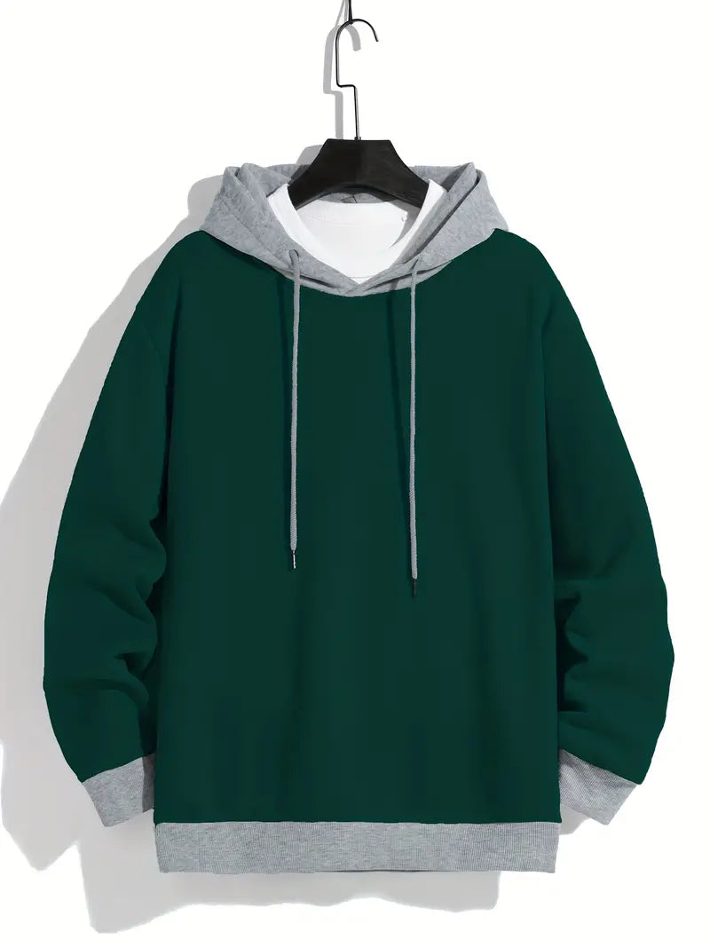 Retro Hoodie Color Block Style