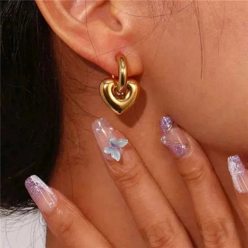 Ava – Mode Ohrringe mit Herz Schmuck Damen - IdealeKleiden