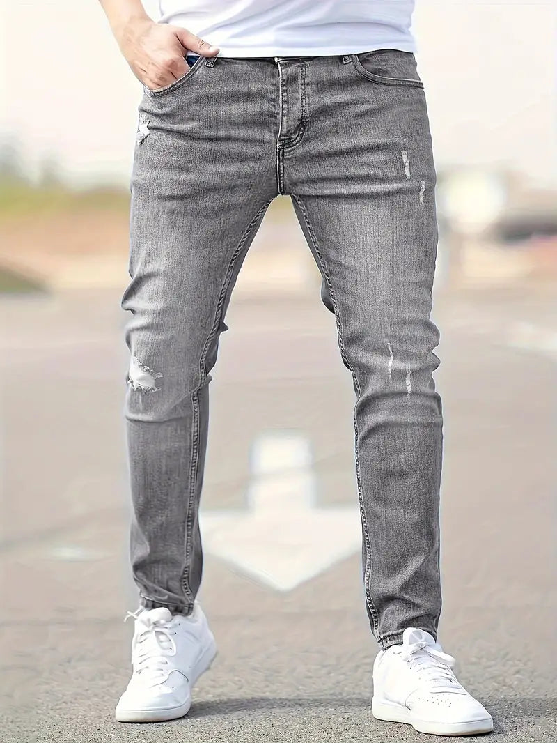 Ribbed Jeans Trendy Men's Trousers for Spring