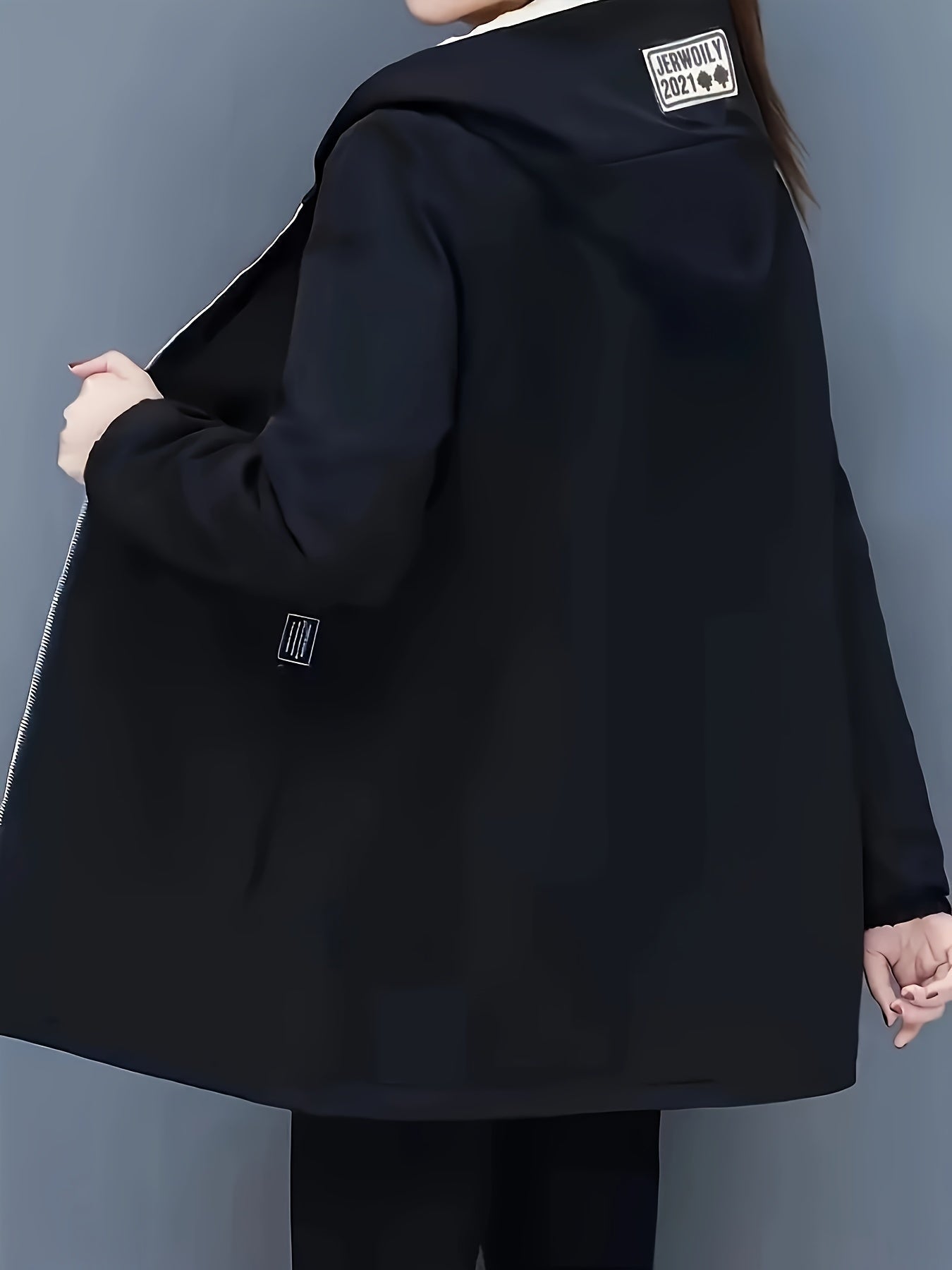 Warme Fleece-Jacke mit Kapuze und Reißverschluss - IdealeKleiden