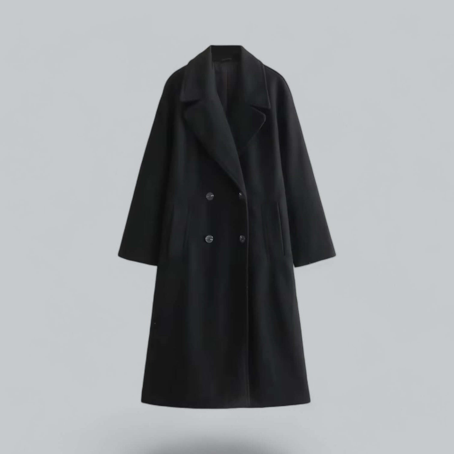 Women's Oversized Coat Button Closure Modern