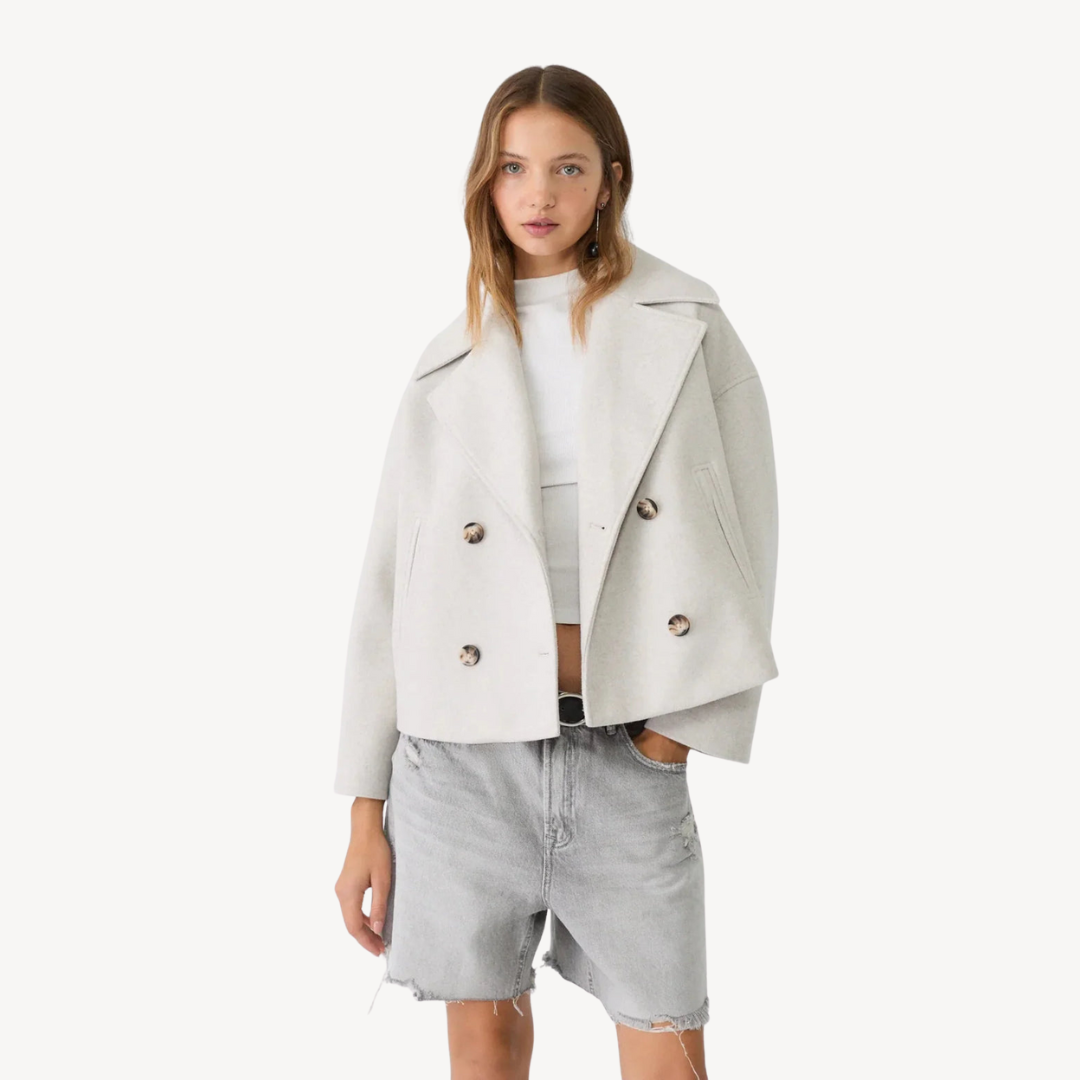 Women's Short Wool Peacoat Elegant