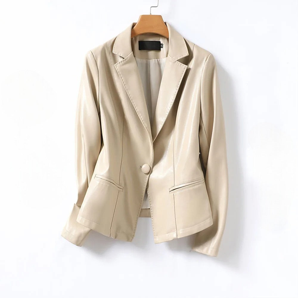 Elegant lamb leather blazer