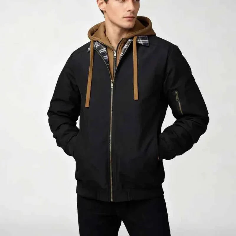 Men's Hooded Bomber Jacket Sporty