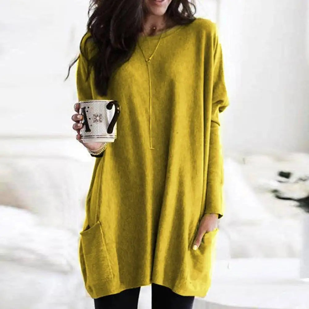 Oversized Pullover Long Sleeve Cotton Soft with Pockets