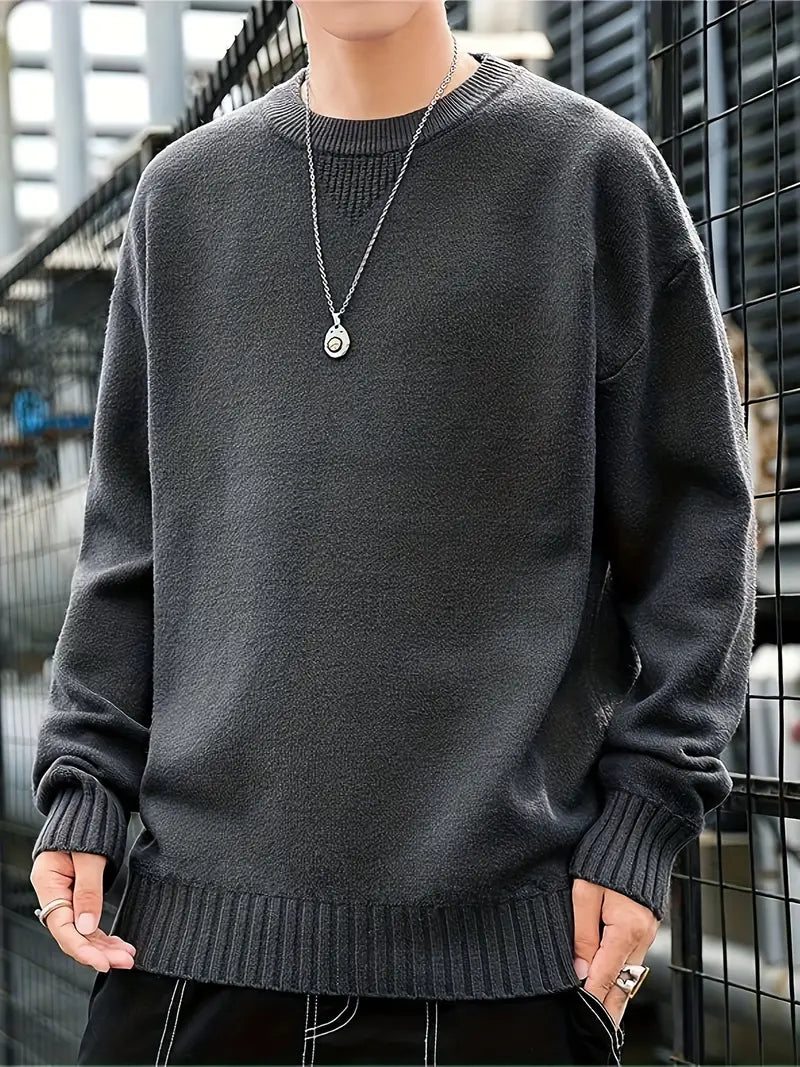 Casual Men's Round Neck Warm Jumper