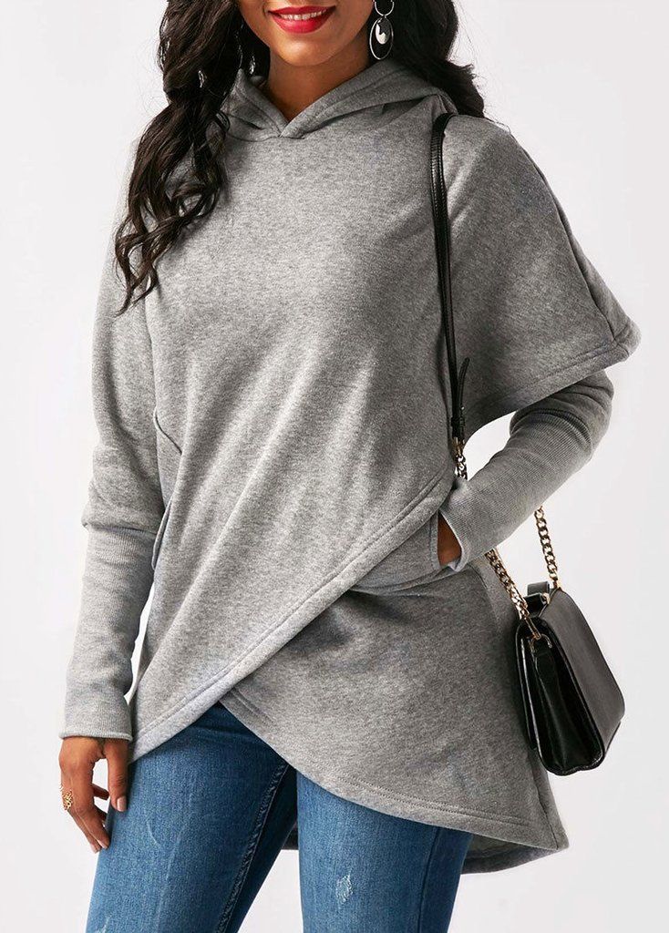 Women's Hoodie Autumn Trend Asymmetrical Stylish