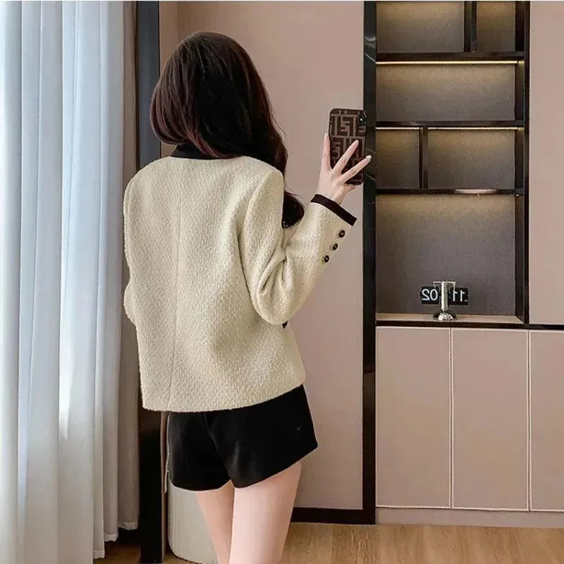Stilvolle Damenjacke Tweed mit Doppelotaschen - IdealeKleiden