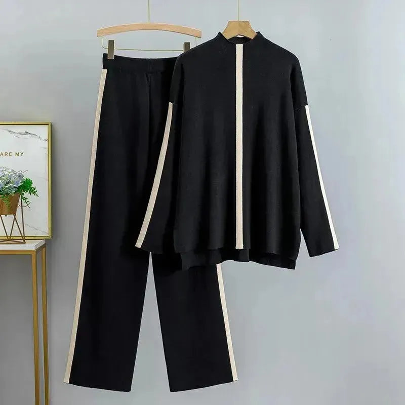 Modern Women's Two-Piece Pantsuit Color Block