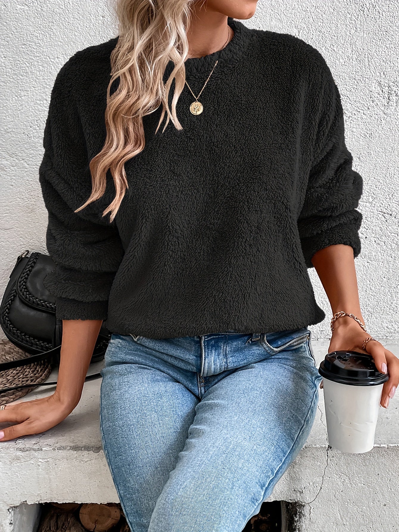 Soft Teddy Pullover Sweatshirt Comfortable