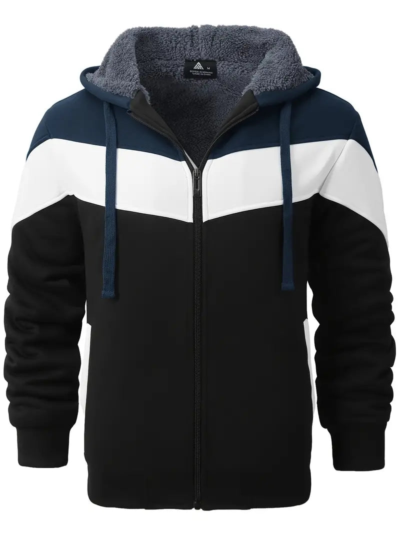 Men's Warm Lined Hooded Sweatshirt