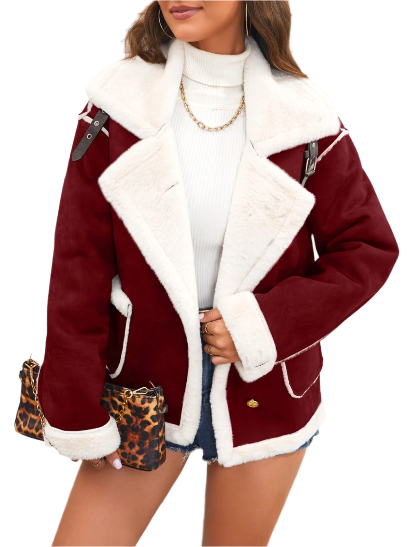 Elegant Women's Winter Jacket Teddy Look