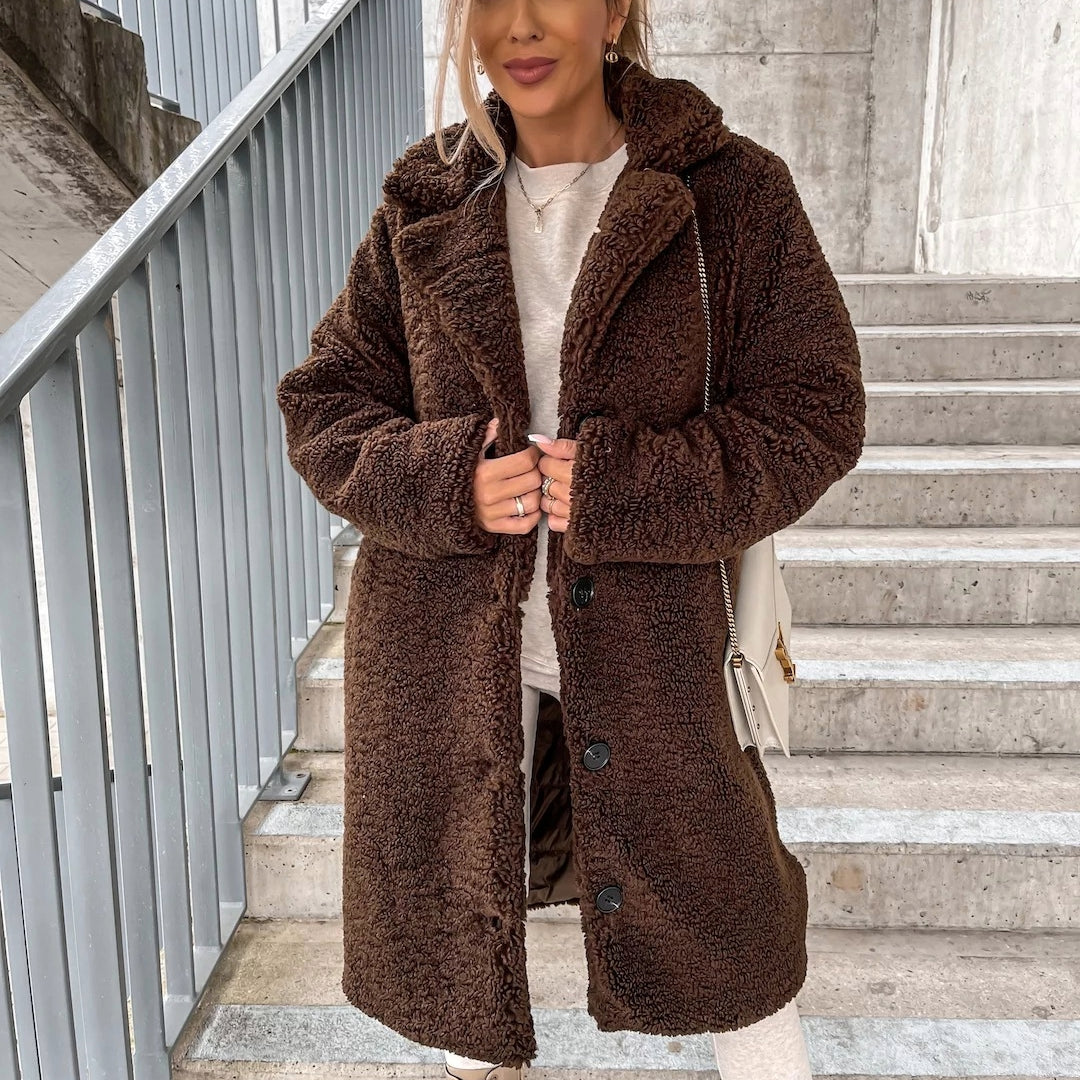 Women's Oversized Teddy Long Coat Warm & Comfortable