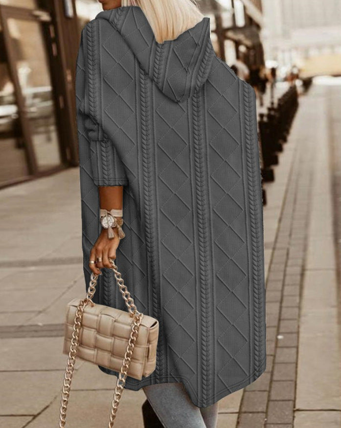 Cozy Long Cotton Hooded Jacket for Women