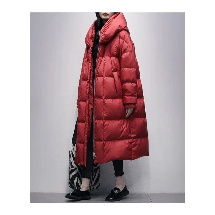 Long winter jacket with down filling