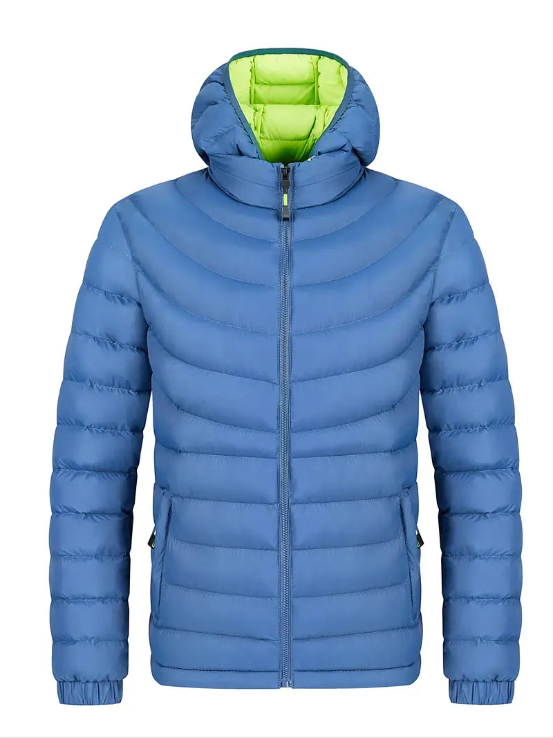 Men's Warm Lined Winter Jacket with High Collar