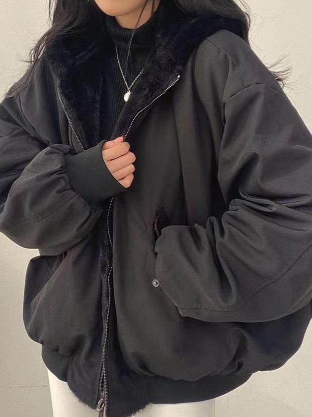 Plus Size Women's Jacket Soft Fleece Lining