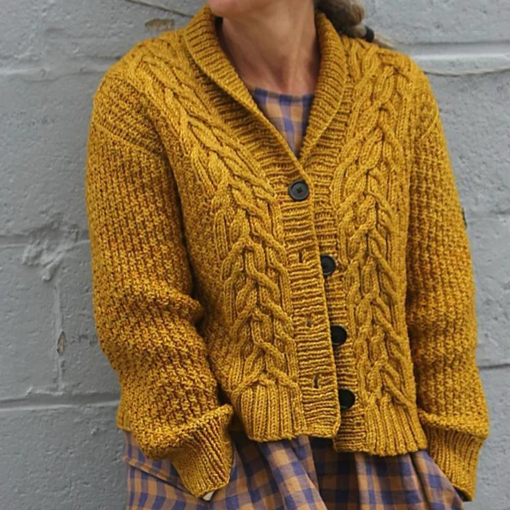 Plain Yellow Collarless Sweater