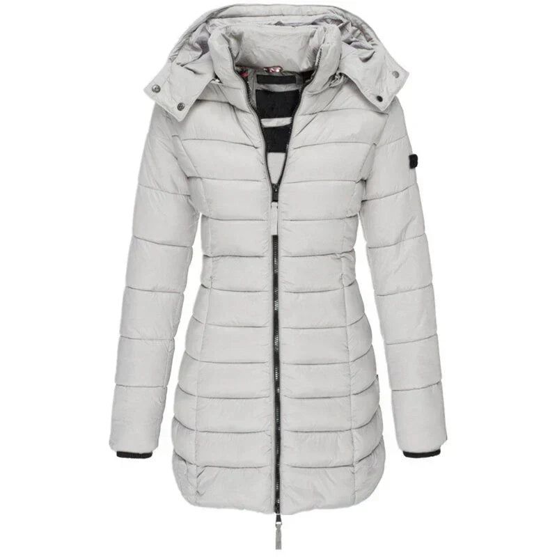 Women's Mid-length Slim Fit Hooded Jacket