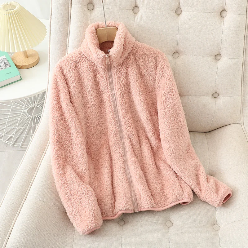 Women's Fleece Jacket Coral RedLoose Fit