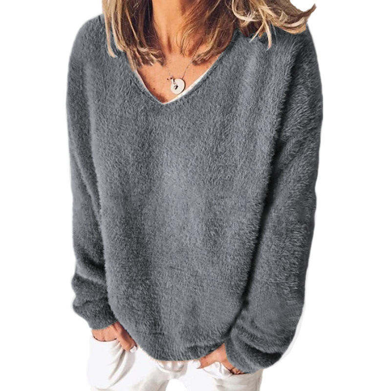 Comfortable Sweatshirt V-Neck Long Sleeve Casual Look