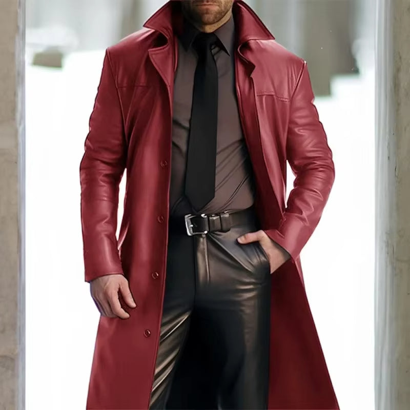Men's Winter Coat Long Button Placket Elegance