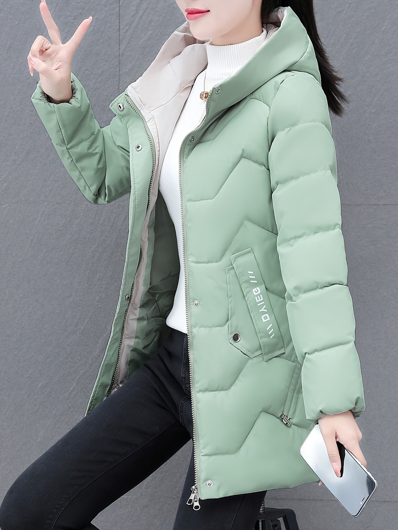 Women's Winter Jacket Mid-Length Padded Warm