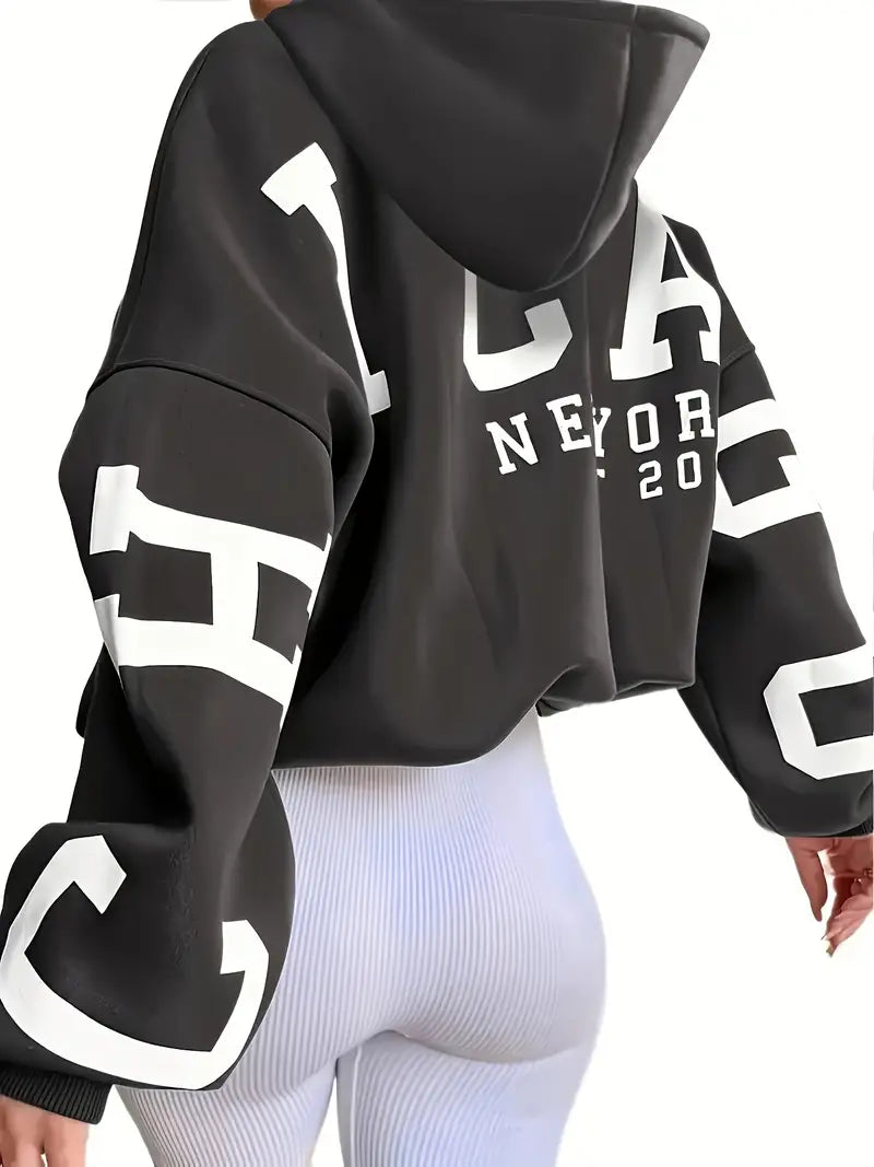 Übergroßer Hoodie Langarm Oversized Frauen